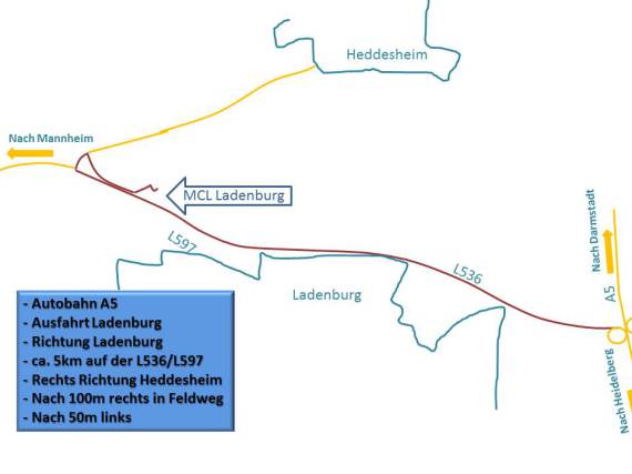 Anfahrtsskizze zum MCL-Modellflugplatz